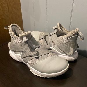Gray Nike LeBron soldier 12 basketball shoes